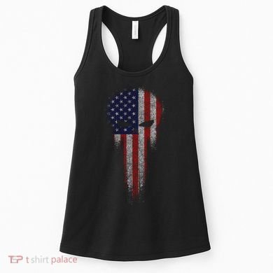 USA Grunge Skull Women's Tank Top