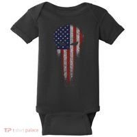 USA Grunge Skull Baby Bodysuit thumb 0