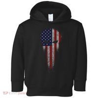 USA Grunge Skull Toddler Hoodie thumb 0