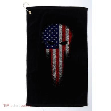 USA Grunge Skull Golf Towel