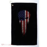 USA Grunge Skull Golf Towel thumb 0