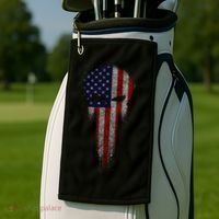 USA Grunge Skull Golf Towel thumb 2
