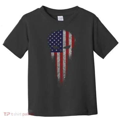 USA Grunge Skull Toddler T-Shirt
