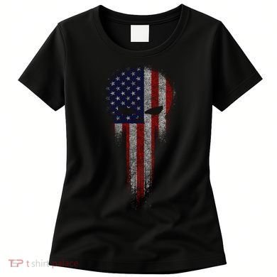 USA Grunge Skull Women's T-Shirt