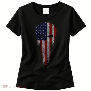 USA Grunge Skull Women's T-Shirt