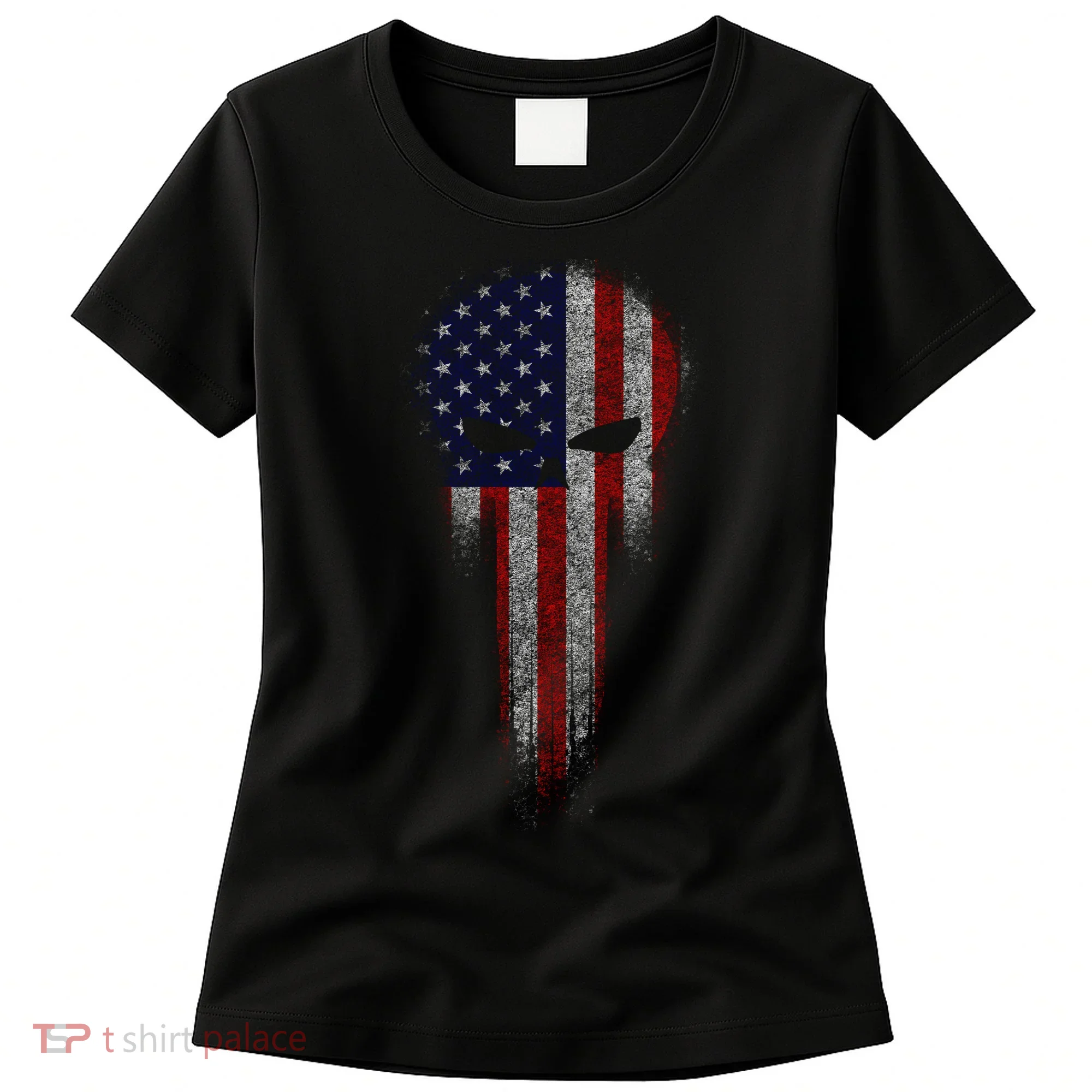 USA Grunge Skull Women's T-Shirt