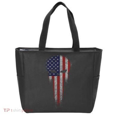 USA Grunge Skull Tote Bag