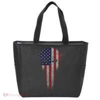 USA Grunge Skull Tote Bag thumb 0