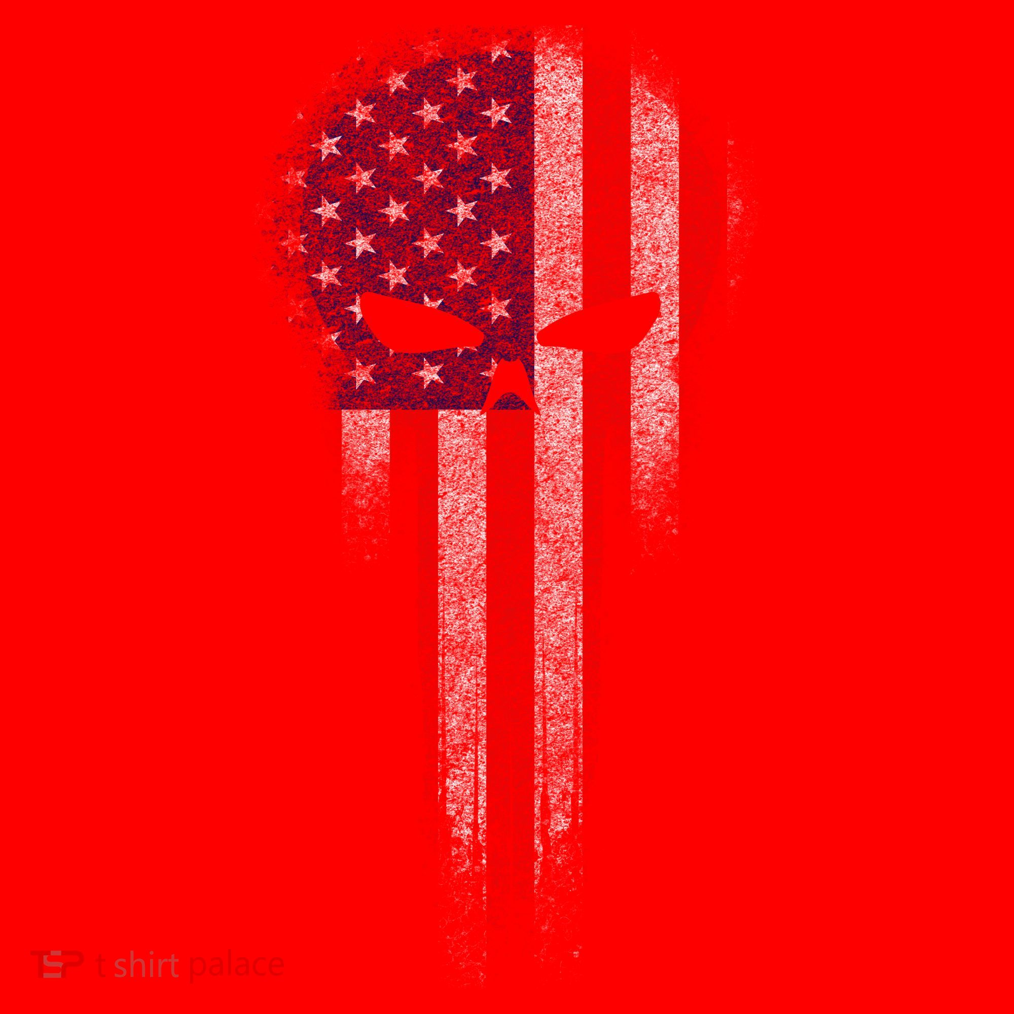 USA Grunge Skull Santa Hat