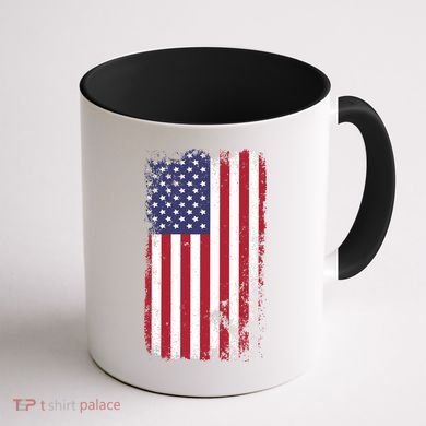 USA Grunge Vintage American Flag Coffee Mug back