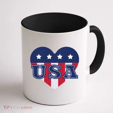 USA Heart Coffee Mug back