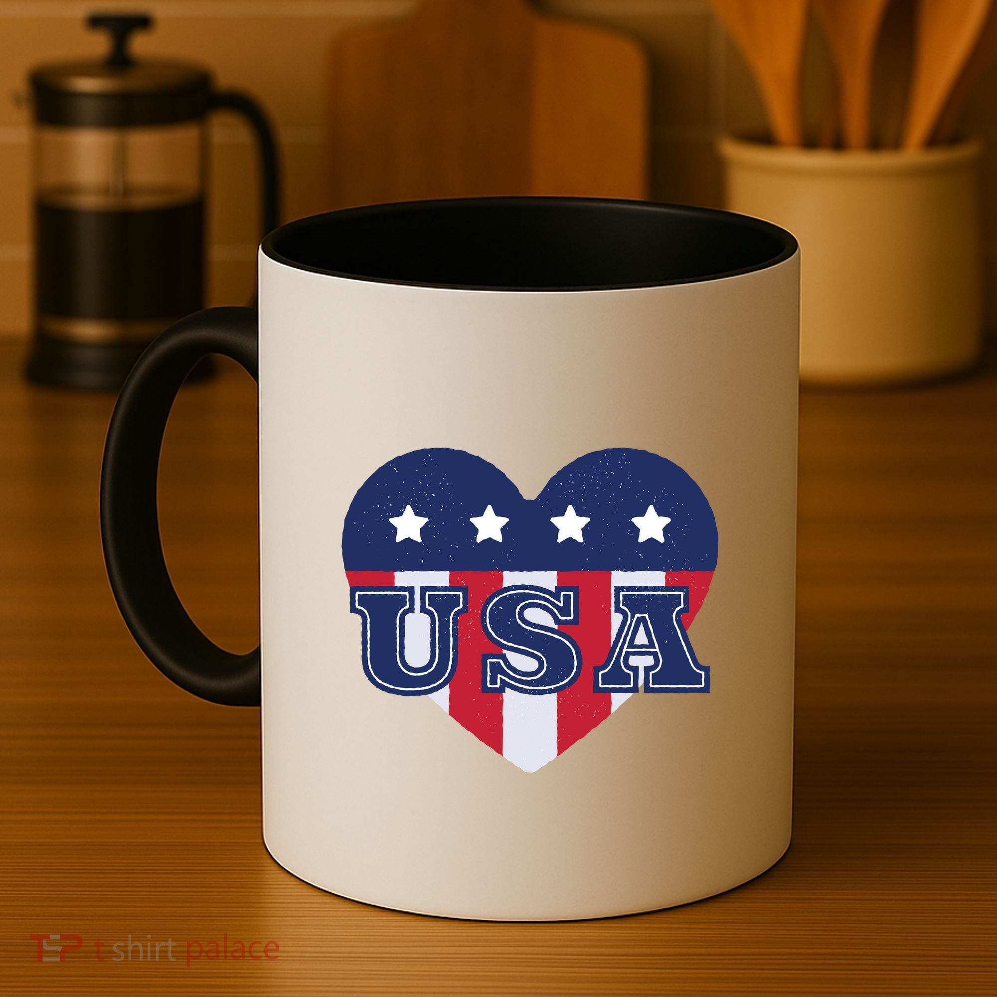 USA Heart Coffee Mug