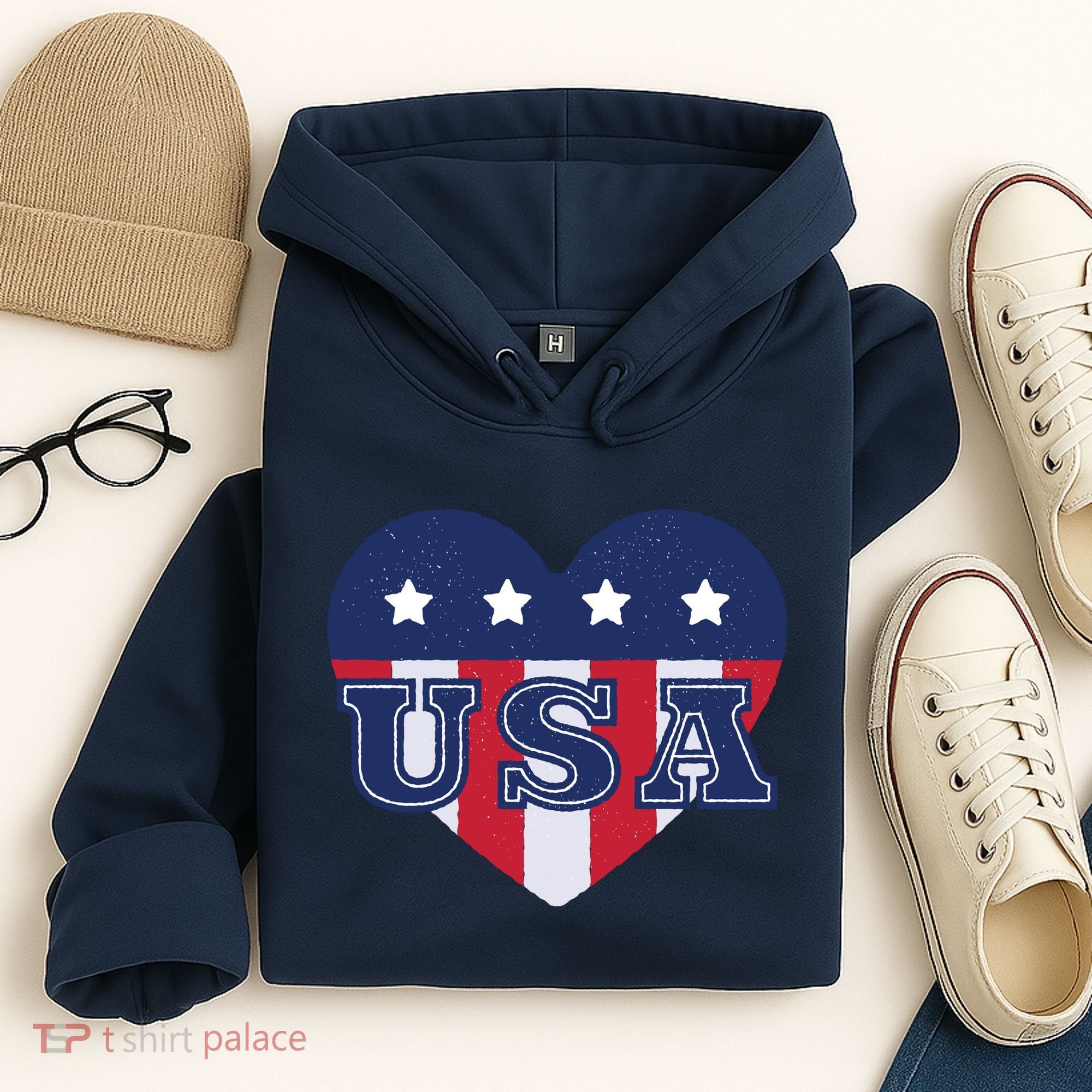 USA Heart Hoodie