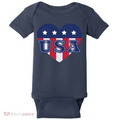 USA Heart Baby Bodysuit