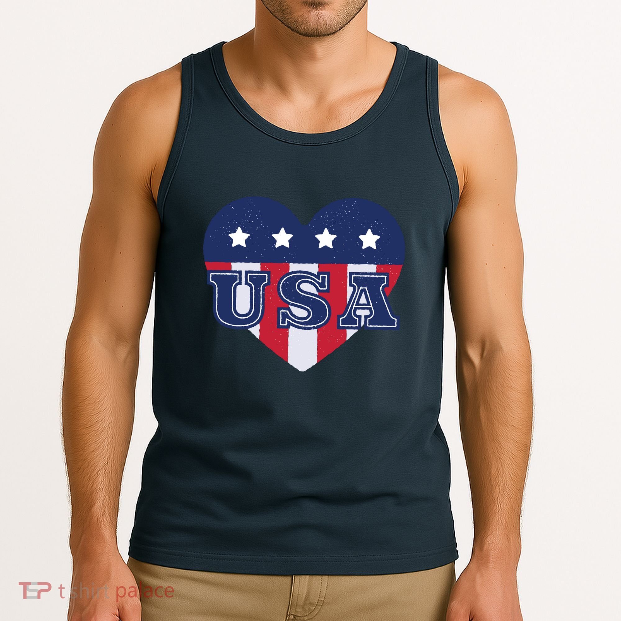 USA Heart Tank Top