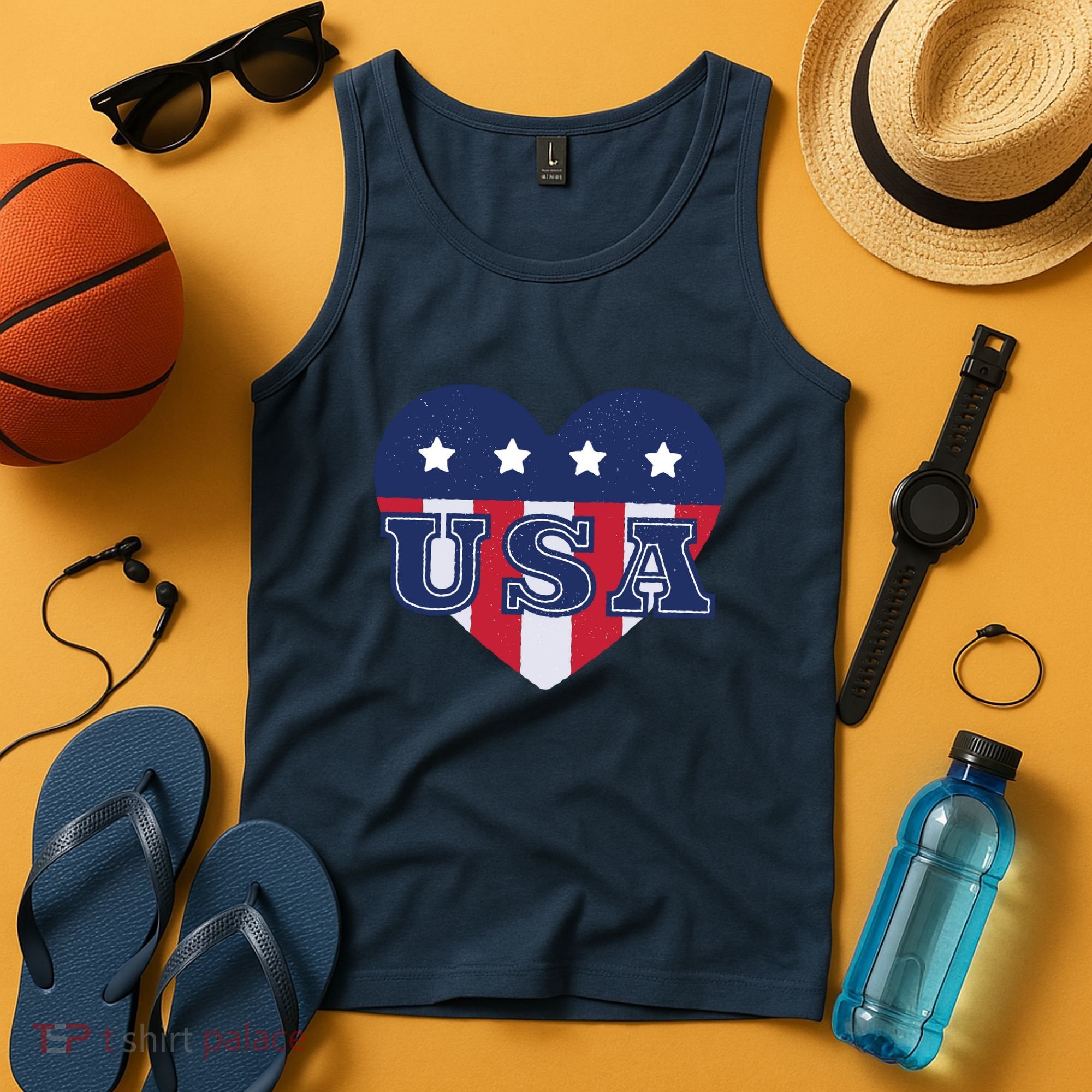 USA Heart Tank Top