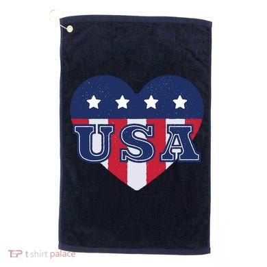 USA Heart Golf Towel