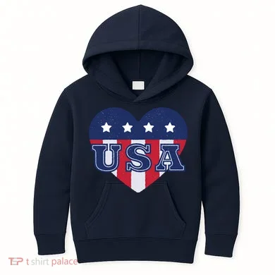 USA Heart Kids Hoodie