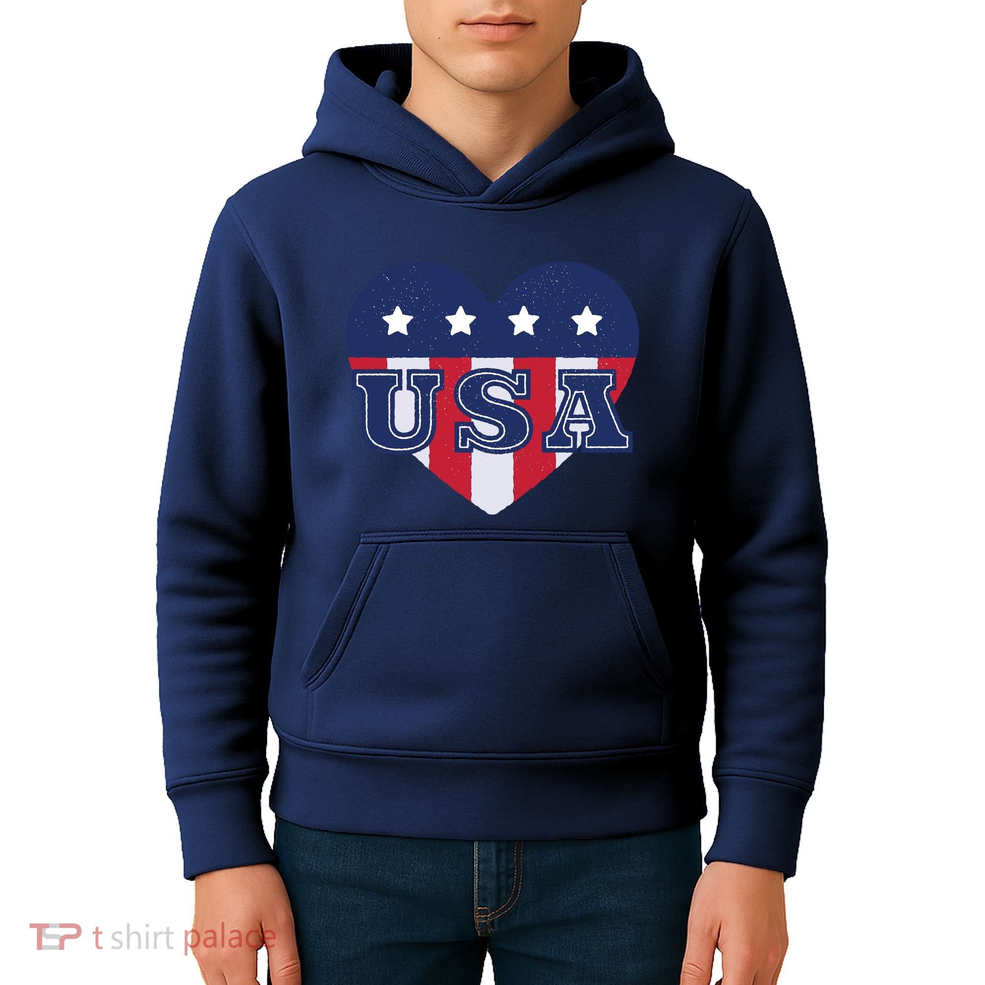 USA Heart Kids Hoodie