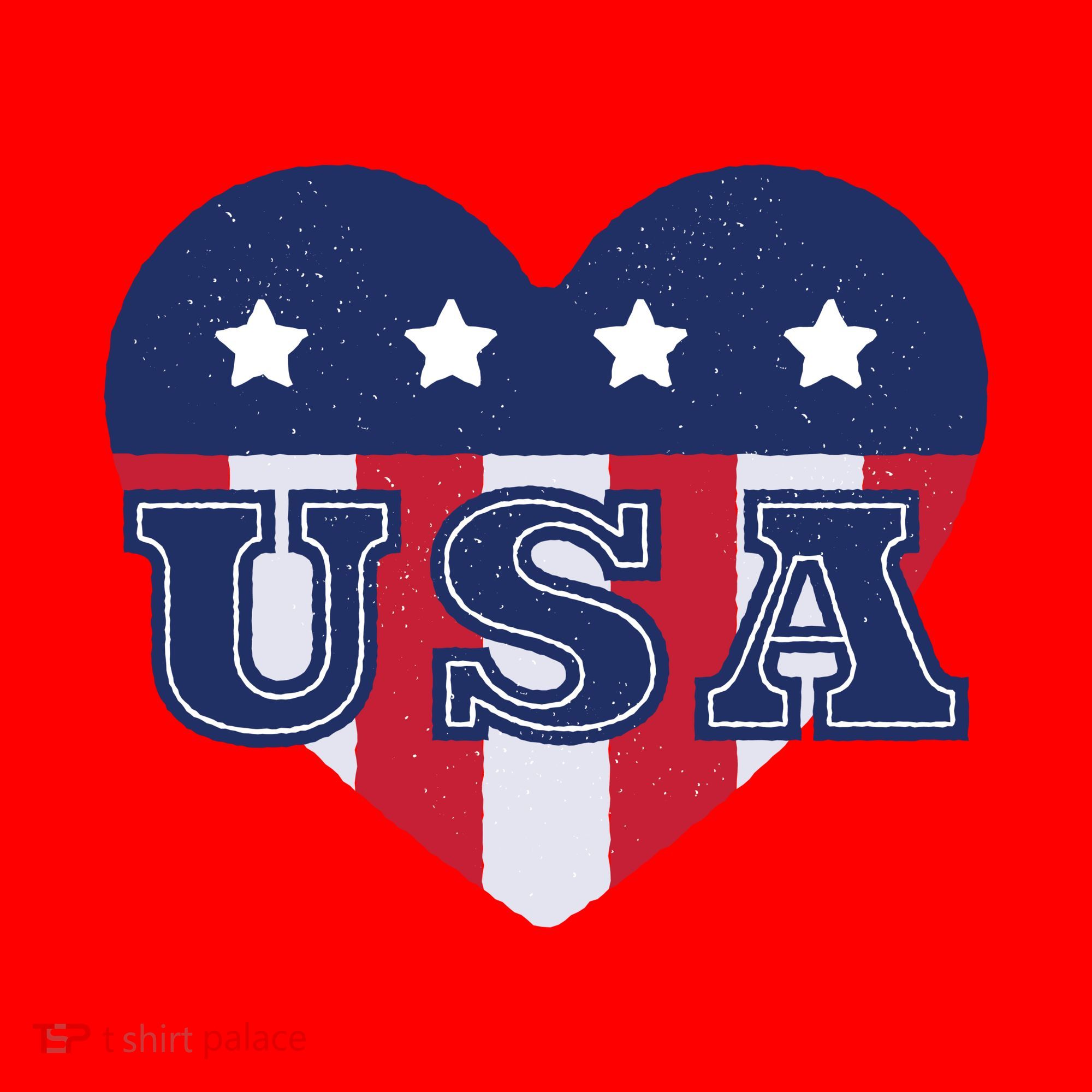 USA Heart Santa Hat