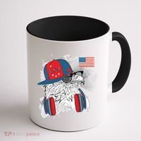 USA Hip Bald Eagle United States Flag Headphones Coffee Mug thumb 1