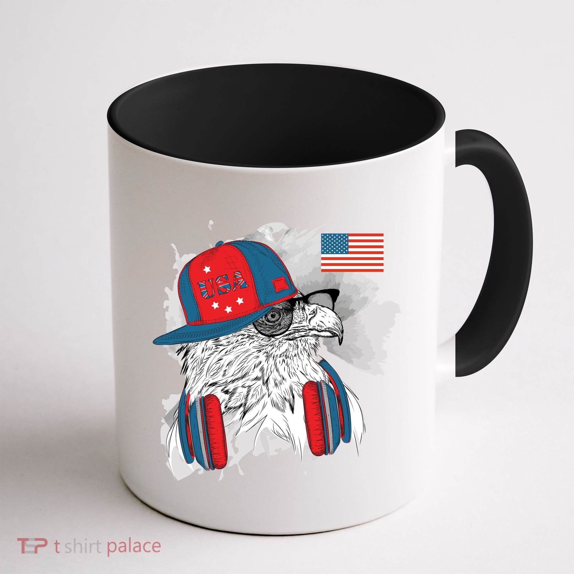 USA Hip Bald Eagle United States Flag Headphones Coffee Mug