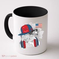 USA Hip Bald Eagle United States Flag Headphones Coffee Mug thumb 0