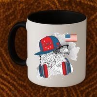 USA Hip Bald Eagle United States Flag Headphones Coffee Mug thumb 2