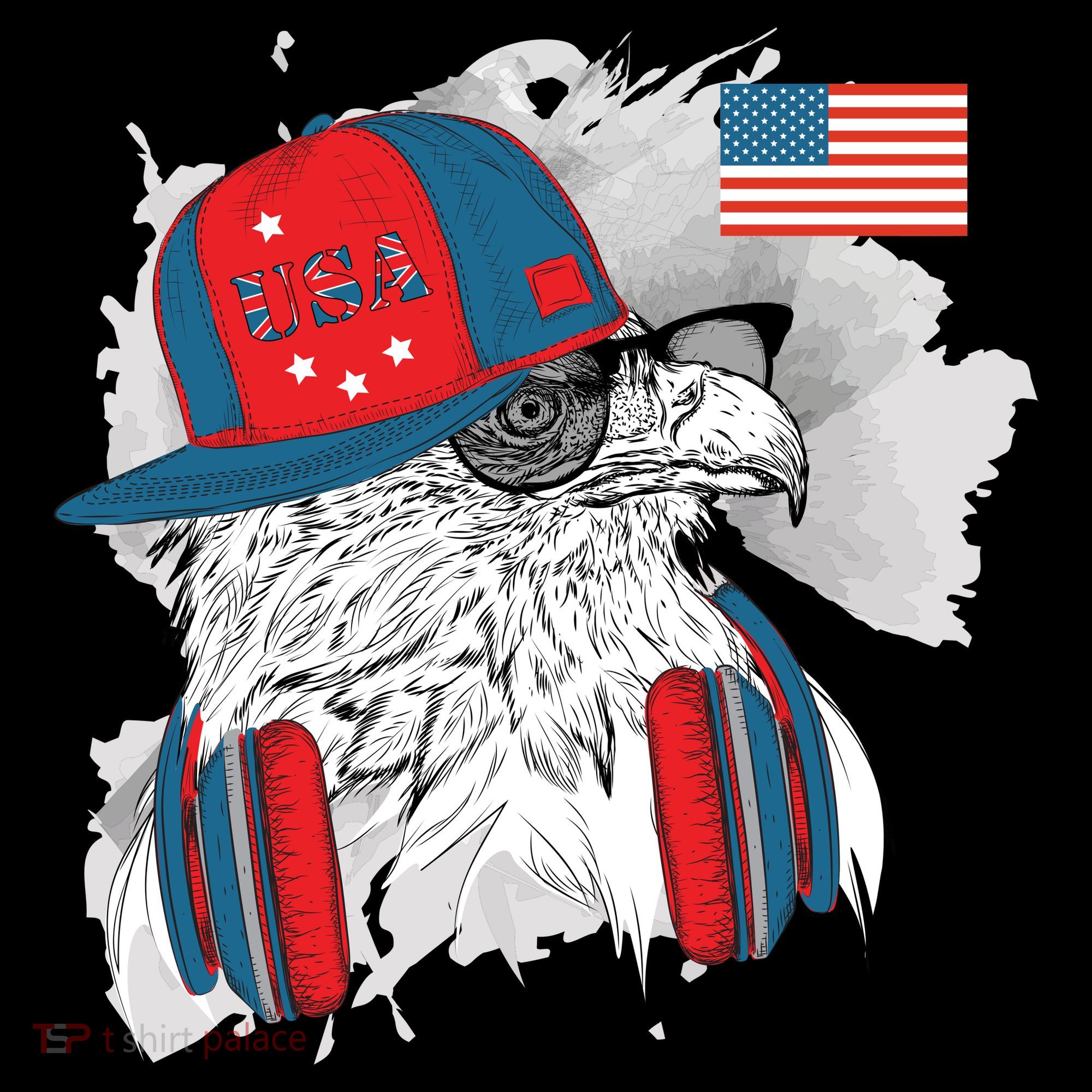 USA Hip Bald Eagle United States Flag Headphones Coffee Mug