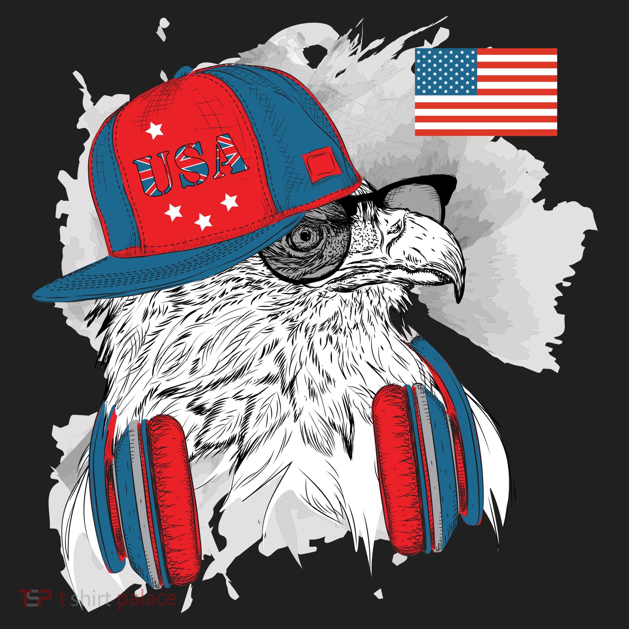 USA Hip Bald Eagle United States Flag Headphones Tumbler