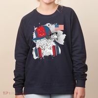 USA Hip Bald Eagle United States Flag Headphones Women's Sweatshirt thumb 0