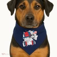 USA Hip Bald Eagle United States Flag Headphones USA-Made Doggie Bandana thumb 1