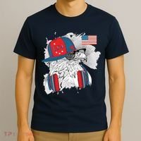 USA Hip Bald Eagle United States Flag Headphones T-Shirt thumb 3