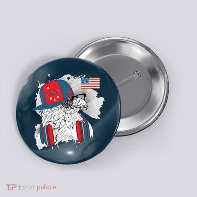 USA Hip Bald Eagle United States Flag Headphones Button