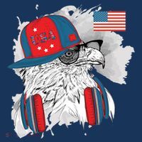 USA Hip Bald Eagle United States Flag Headphones Women's Hoodie thumb 2