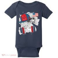 USA Hip Bald Eagle United States Flag Headphones Baby Bodysuit thumb 0