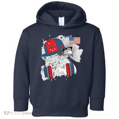 USA Hip Bald Eagle United States Flag Headphones Toddler Hoodie