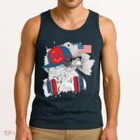 USA Hip Bald Eagle United States Flag Headphones Tank Top thumb 3