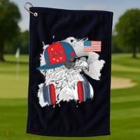 USA Hip Bald Eagle United States Flag Headphones Golf Towel thumb 1