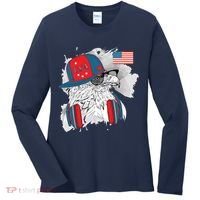 USA Hip Bald Eagle United States Flag Headphones Women's Long Sleeve Shirt thumb 0