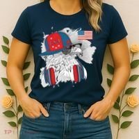 USA Hip Bald Eagle United States Flag Headphones Women's T-Shirt thumb 2
