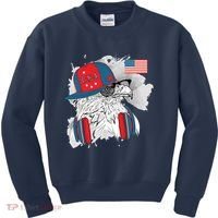 USA Hip Bald Eagle United States Flag Headphones Kids Sweatshirt thumb 0