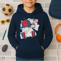 USA Hip Bald Eagle United States Flag Headphones Kids Hoodie thumb 2