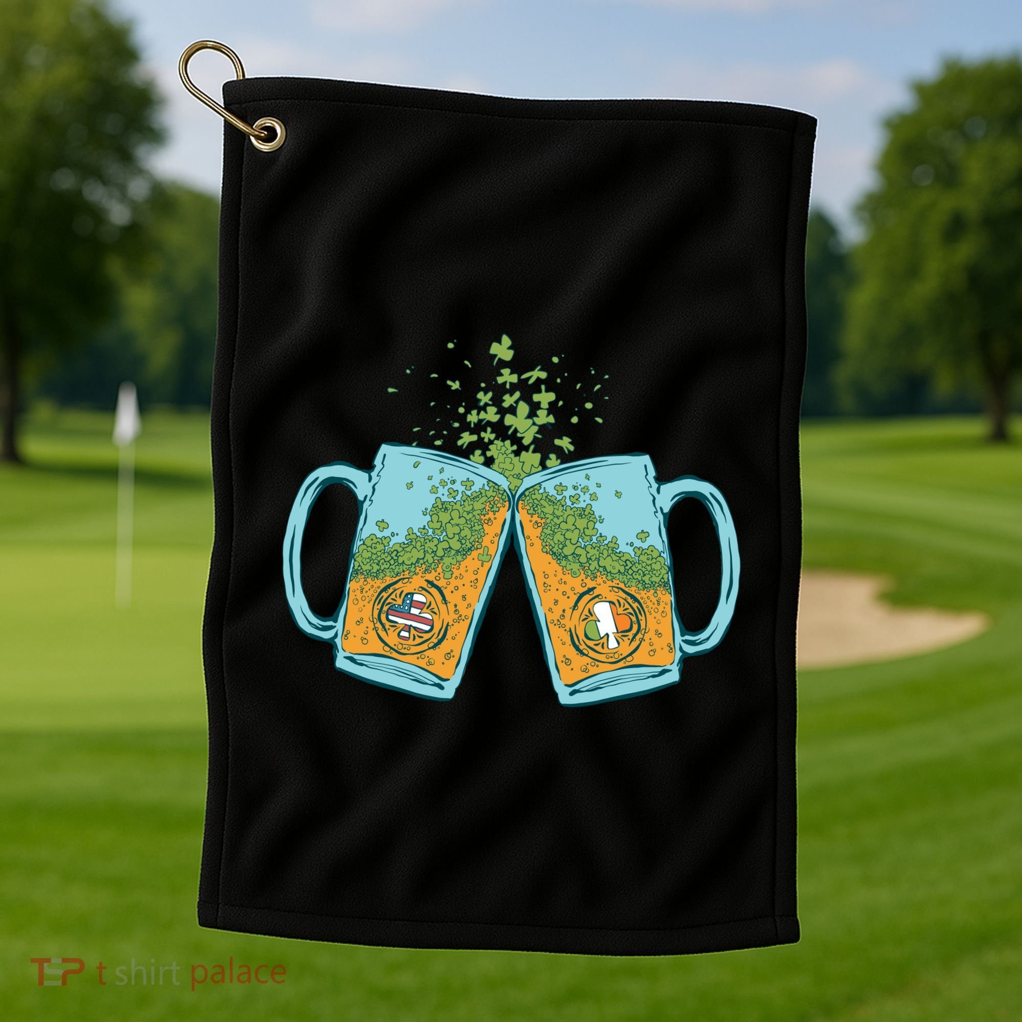 USA Irish Beer Golf Towel