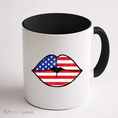 USA Lips Coffee Mug back