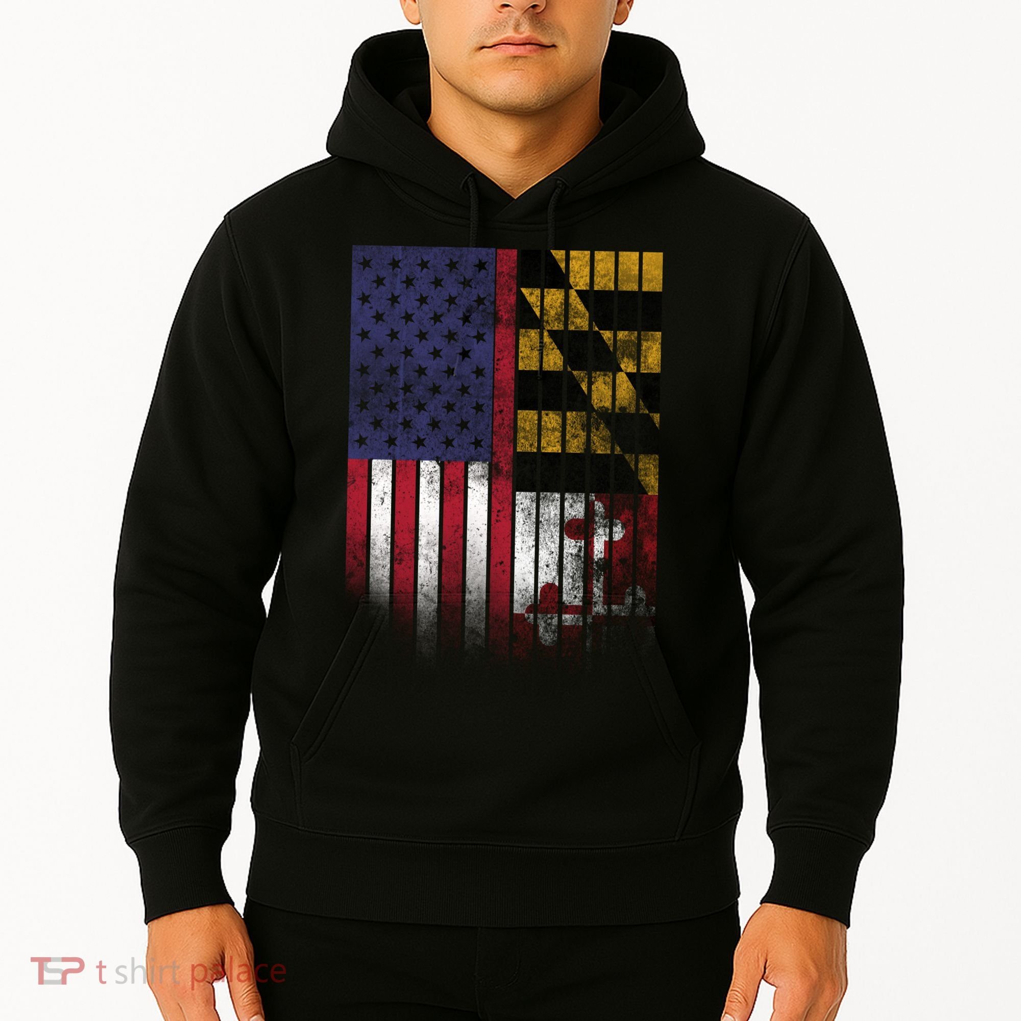 USA Maryland Flag Hoodie