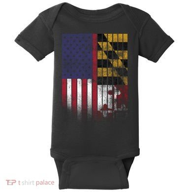USA Maryland Flag Baby Bodysuit