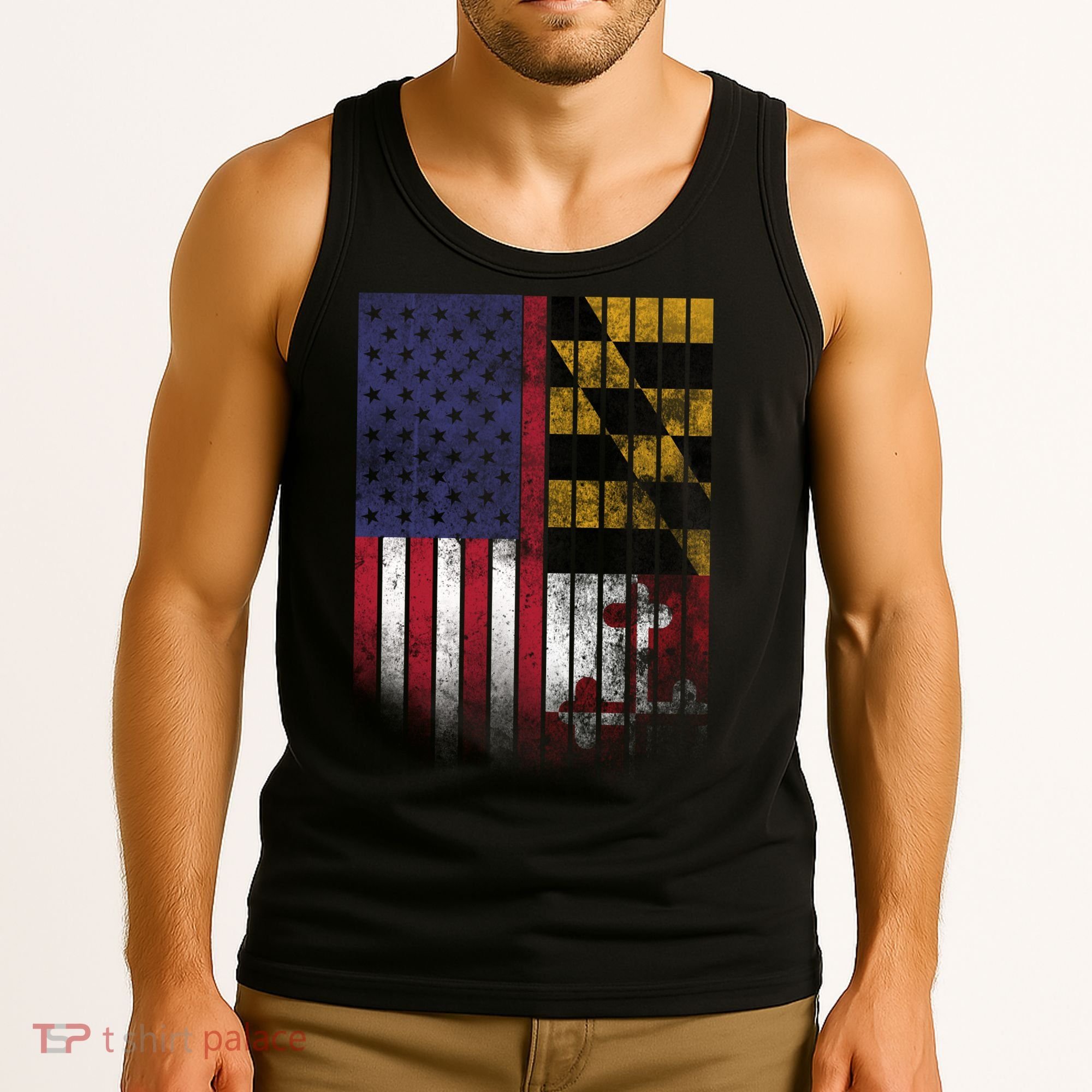 USA Maryland Flag Tank Top