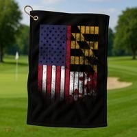USA Maryland Flag Golf Towel thumb 1
