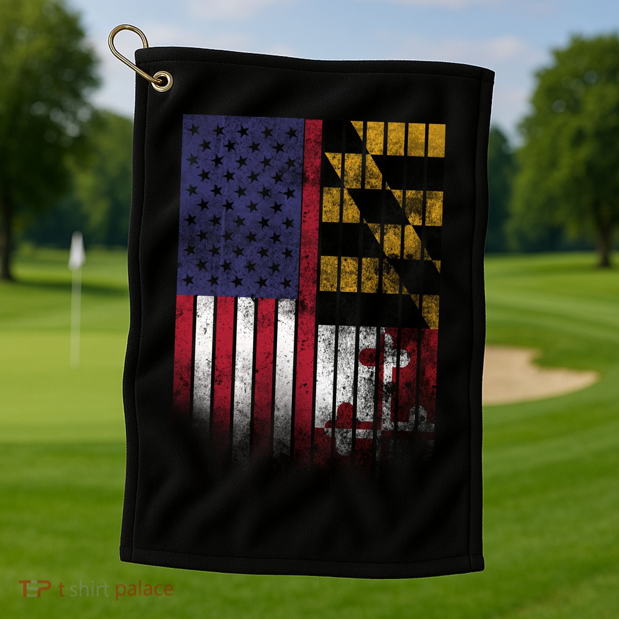 USA Maryland Flag Golf Towel